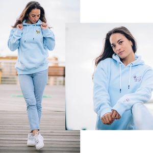 GOAT light blue hoodie